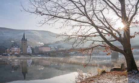 Winter in Bernkastel-Kues on the Moselle River.