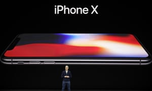 Apple CEO Tim Cook announces the new iPhone X.