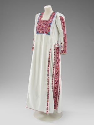 White dress with red embroidery