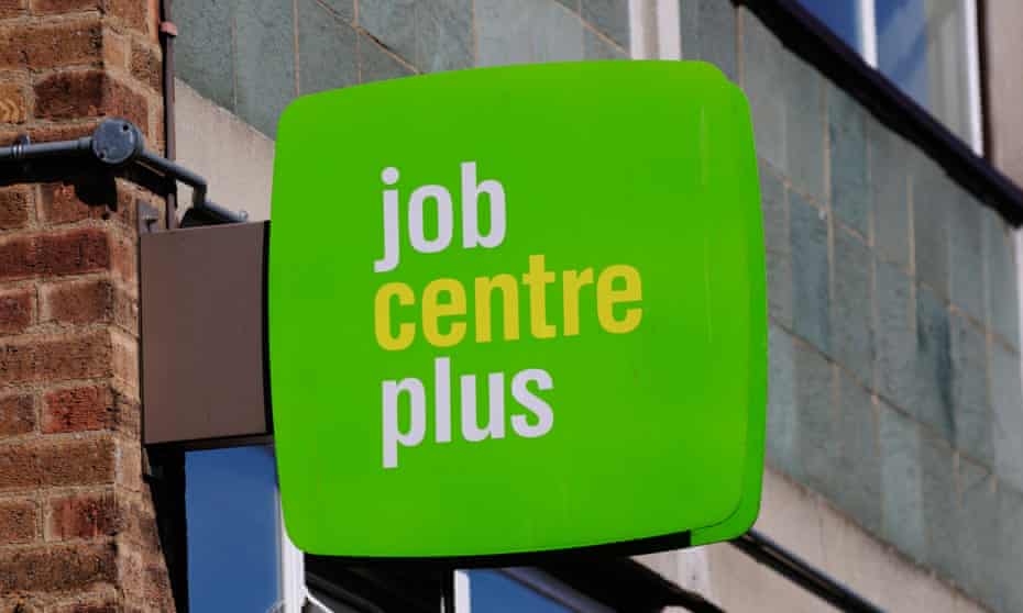 Job Centre Plus sign, Cambridge, England