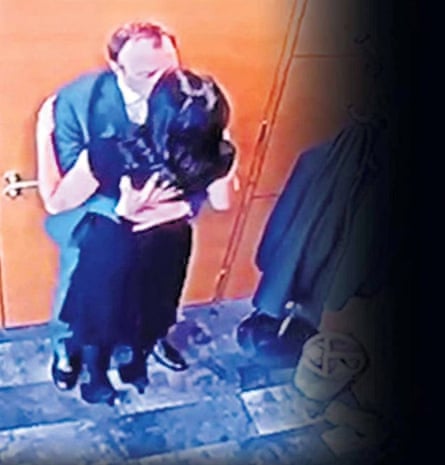 Matt Hancock, then UK health secretary, caught on his office CCTV kissing his aide, Gina Coladangelo, June 2021