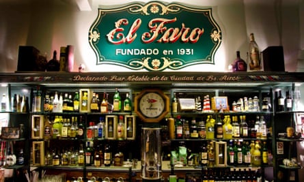 Behind the bar at El Faro, Buenos Aires, Argentina