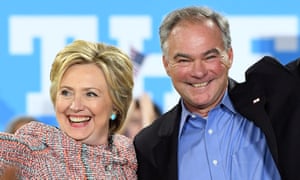 Tim Kaine joins Hillary Clinton on the campaign trail.