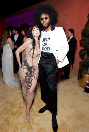 Julia Fox and Jeremy O. Harris at the Vanity Fair party