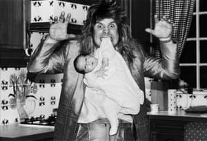 With his two-week old son Jack in 1985