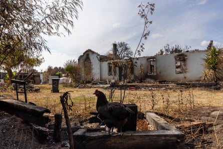 A burnt-out house in Le Porge