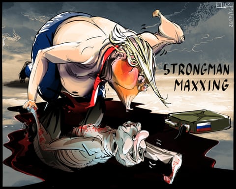 Ella Baron on Trump’s admiration for Putin – cartoon, panel 1