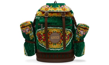 Gucci’s oversized tapestry backpack.