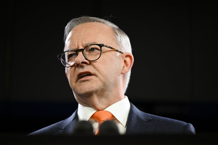 Australian Prime Minister Anthony Albanese addresses the National Press Club