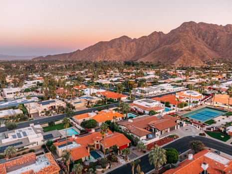 Colorful houses in aerial shot