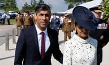 British commemorative ceremony for 80th anniversary of D-Day at Ver-sur-Mer<br>epa11392664 Britain's Prime Minister Rishi Sunak and his wife Akshata Murty arrive to attend the UK Ministry of Defence and the Royal British Legionâ€™s commemorative ceremony marking the 80th anniversary of the World War II 'D-Day' Allied landings in Normandy, at the World War II British Normandy Memorial near the village of Ver-sur-Mer which overlooks Gold Beach in northwestern France, 06 June 2024. The D-Day ceremonies on 06 June this year mark the 80th anniversary since the launch of 'Operation Overlord', a vast military operation by Allied forces in Normandy, which turned the tide of World War II, eventually leading to the liberation of occupied France and the end of the war against Nazi Germany.  EPA/LUDOVIC MARIN / POOL  MAXPPP OUT