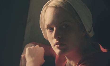 She wears her disgust on the outside now … Offred leads an army in The Handmaid’s Tale. 