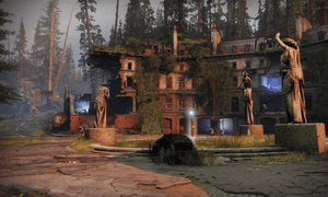 A flag heralding an upcoming public event waves in the EDZ.