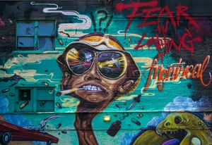 A stylised mural near the riverfront in Montreal