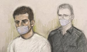 Court artist sketch of Khairi Saadallah