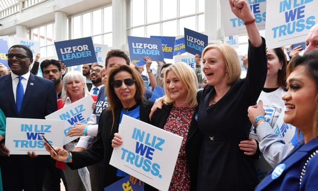 Liz Truss is greeted by supporters before a Conservative leadership hustings in Birmingham last month