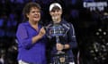 Ash Barty poses with Evonne Goolagong Cawley after winning the women's singles final at the Australian Open