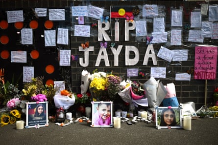 A memorial outside the Cardigan Street apartment where Jayda Allen Bonner was found dead.