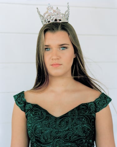 Girl in an awkwardly fitting tiara