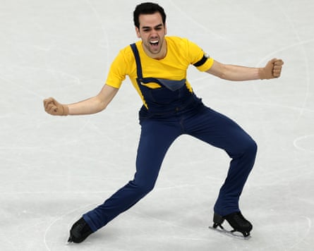 Tomàs-Llorenç Guarino Sabaté of Spain competes in the men’s figure skating short program at the 2026 Winter Olympics