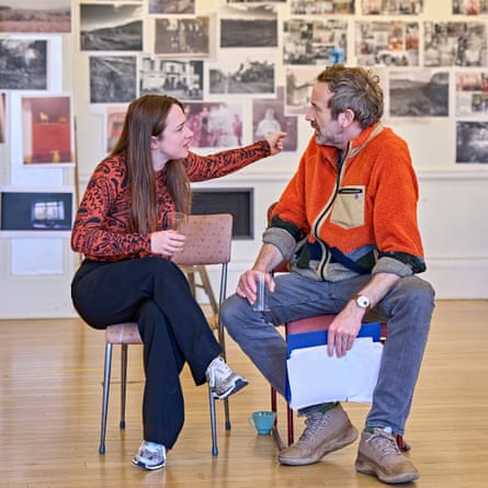 Sheehy with Chris O’Dowd in rehearsals for The Brightening Air.