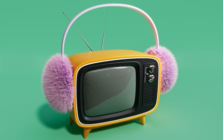 TV with earmuffs