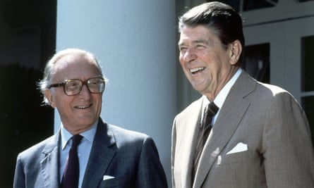 Lord Carrington with Ronald Reagan in 1984.