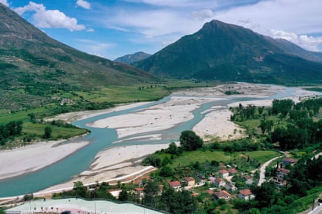 The Vjosa River, near the city of Tepelenë.