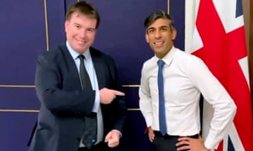 Craig Williams and Sunak in a screegrab from a video posted on X on 13 Dec 2023