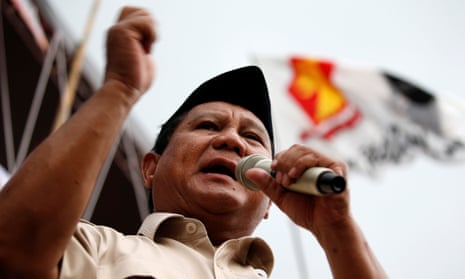 Prabowo Subianto during a campaign rally in Bogor, West Java 