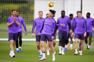 Son Heung-min and his Tottenham teammates prepare for the Champions League final.