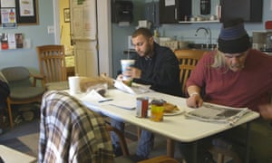 Eddie Vallone, 22, (left) in a Hamptons homeless shelter, said: “When winter comes and there’s no jobs it leaves guys like me strung out.”