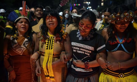 A protest in São Paulo calls for the demarcation of Indigenous land and justice after the murders of British journalist Dom Phillips and Brazilian Indigenous affairs specialist Bruno Pereira