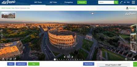Screen Shot of Rome’s Colosseum from Air Pano website