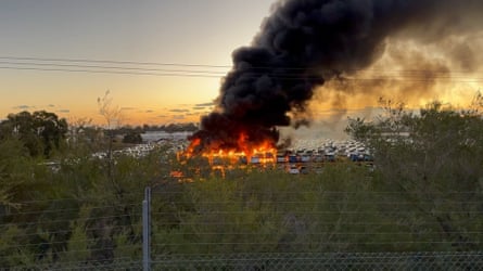 Images from the Pickles car yard fire in Perth, Western Australia
