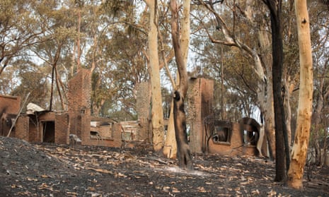A house destroyed in the New South Wales bushfires