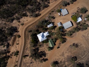 Alawoona station with homestead and levee, owned by Peter Schmidt and Kathryn James.