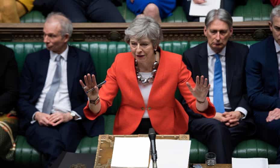 Theresa May speaking in the House of Commons.