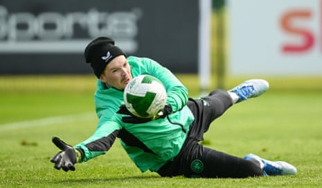 New Brentford signing Caoimhin Kelleher trains with the Republic of Ireland ahead of tonight’s friendly against Senegal.