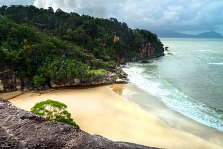 Bako national park, view on the beach from cliff, Sarawak. Borneo. Malaysia