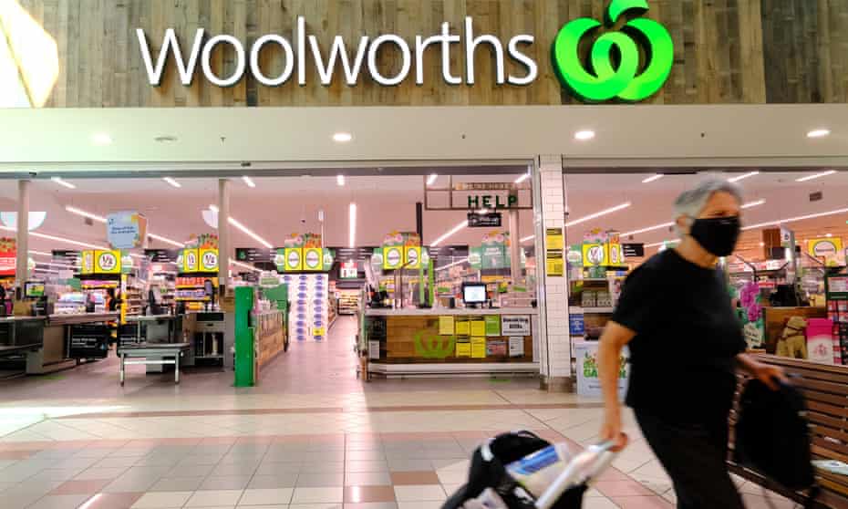 A shopper outside Woolworths