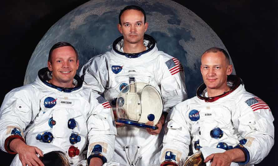 Michael Collins with Neil Armstrong and Buzz Aldrin in May 1969. Armstrong was 82 when he died in 2012. Aldrin is still alive and lives in New Jersey, at 91.