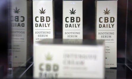 boxes marked “CBD daily soothing serum”