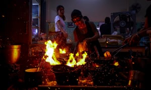 Jay Fai at work in her Bangkok restaurant.