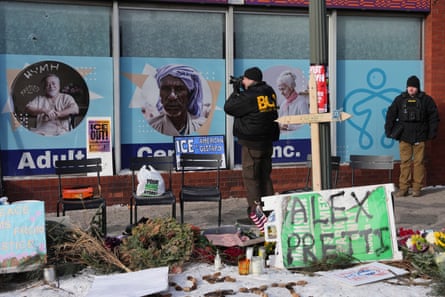 Immigration Enforcement MinnesotaBCA officers work at the scene where Alex Pretti was fatally shot by a border patrol officer on Saturday, in Minneapolis, on Sunday.