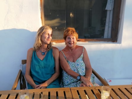 Jennifer Barclay and her mother in Greece