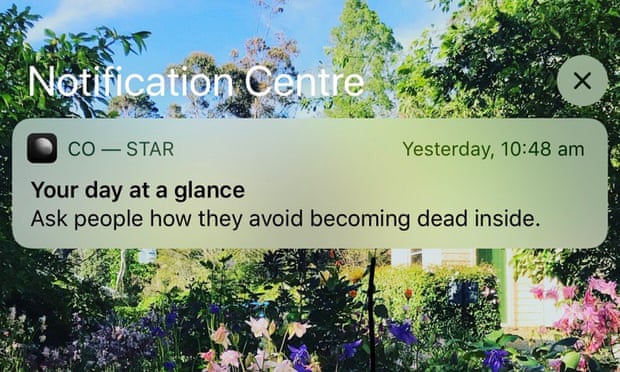 A notification from the astrology app, Co-Star