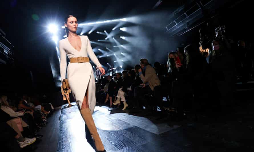 Model Bella Hadid walks in the the Michael Kors show at New York fashion week.