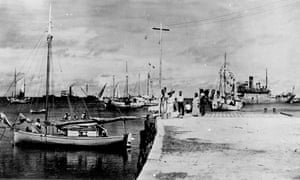 The photograph suggested to be of Amelia Earhart and Fred Noonan in the Marshall Islands, found in the US national archives.