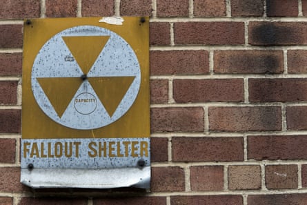 A fallout shelter sign on a building on East 9th Street in New York.
